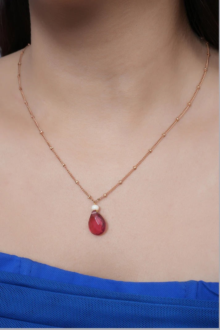 Teardrop Gemstone Pendant Necklace