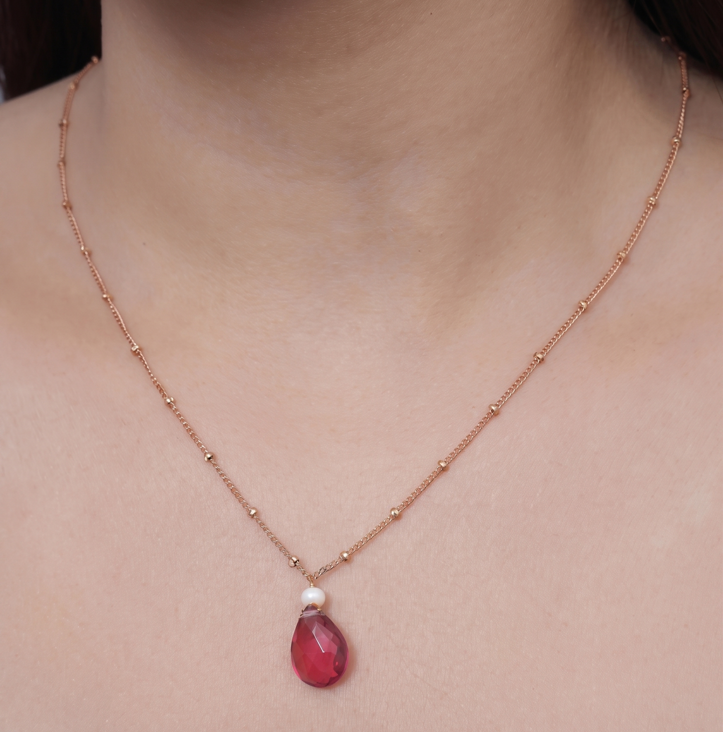Teardrop Gemstone Pendant Necklace