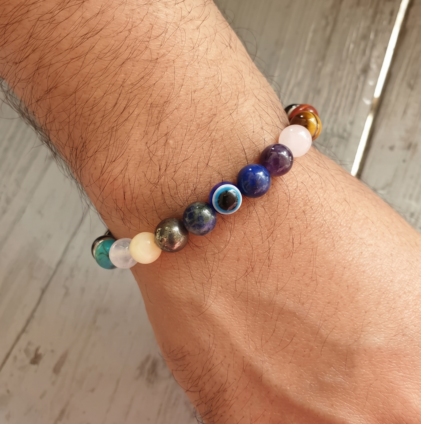 Super 11 Chakra Evil Eye Natural Stone Bracelet