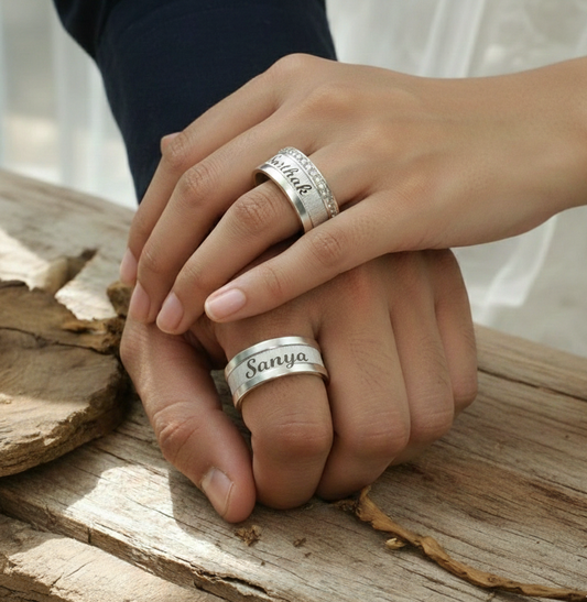 Couple Name Personalised Rings