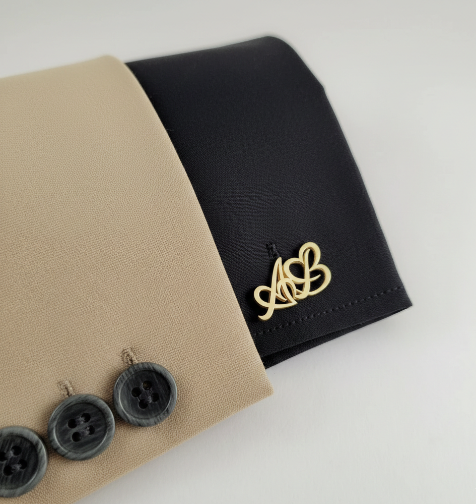 Custom Heart Initial Cufflinks