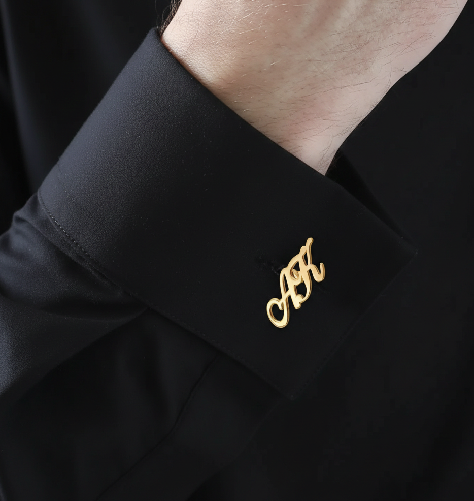 Custom Initial Cufflinks for Men