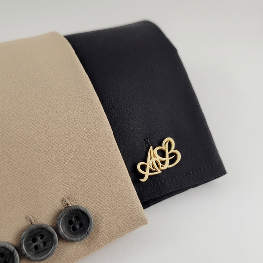 Custom Heart Initial Cufflinks