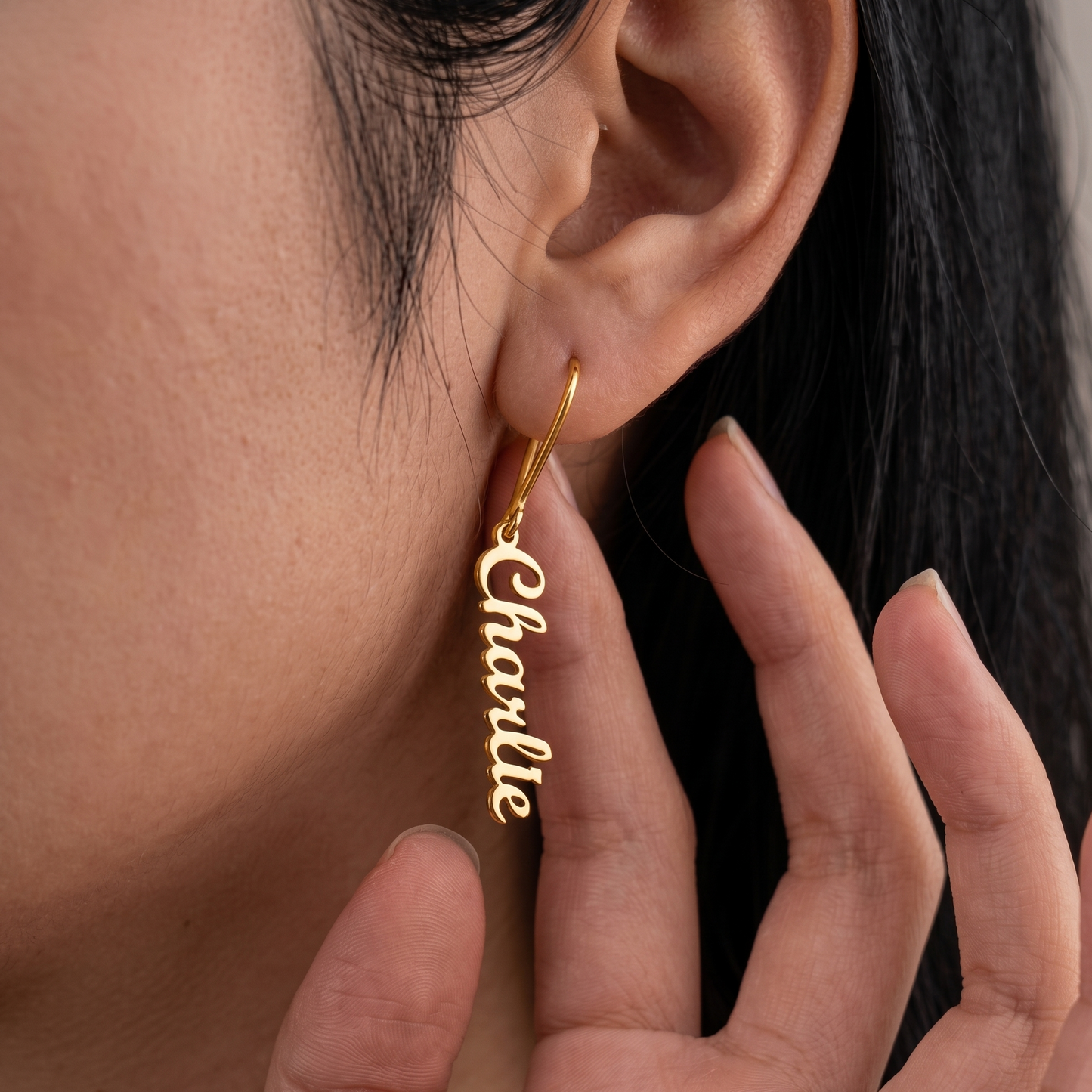 Personalised Name Long Style Earrings