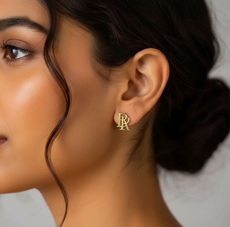 Custom Intertwined Initial Earrings