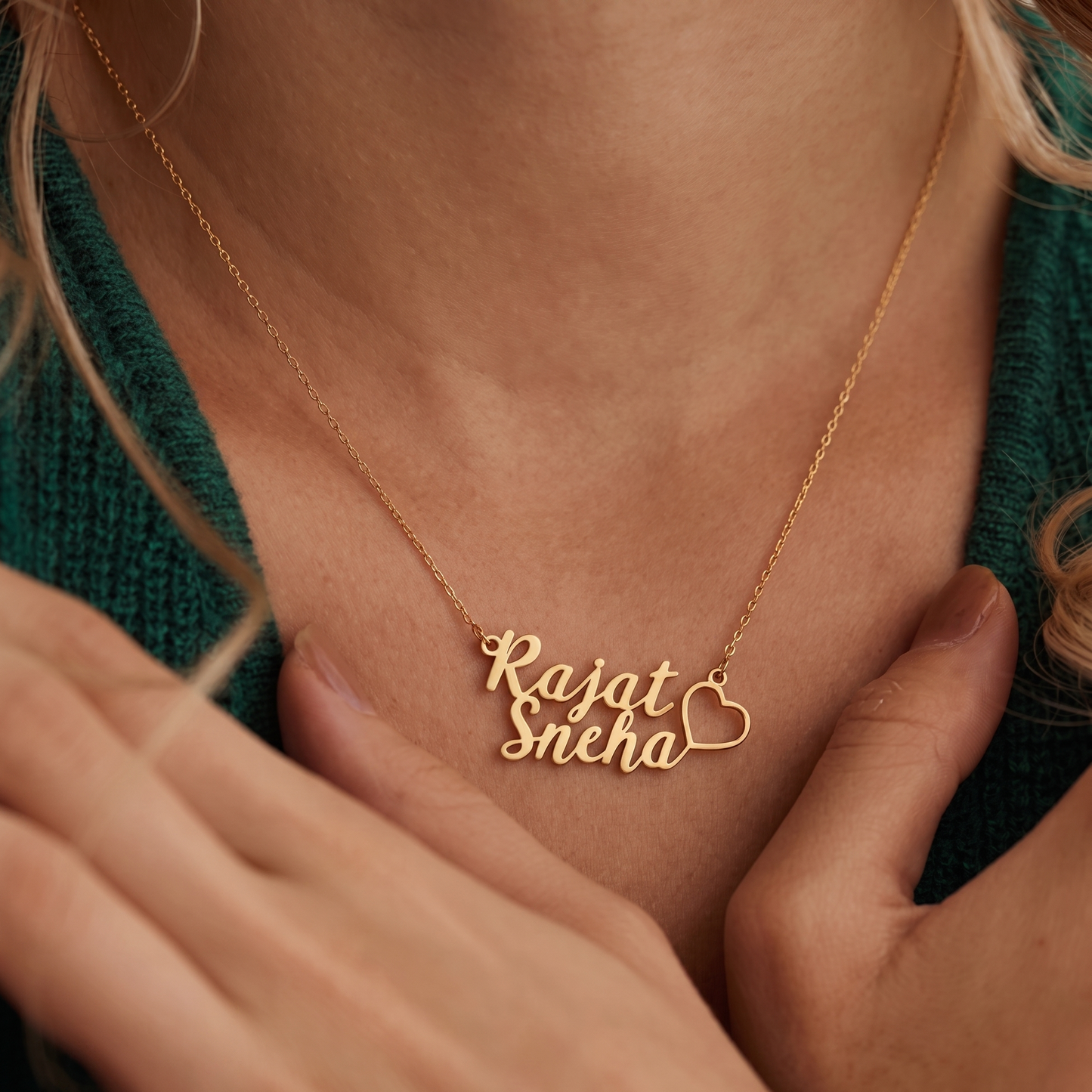 Couple Name Heart Necklace