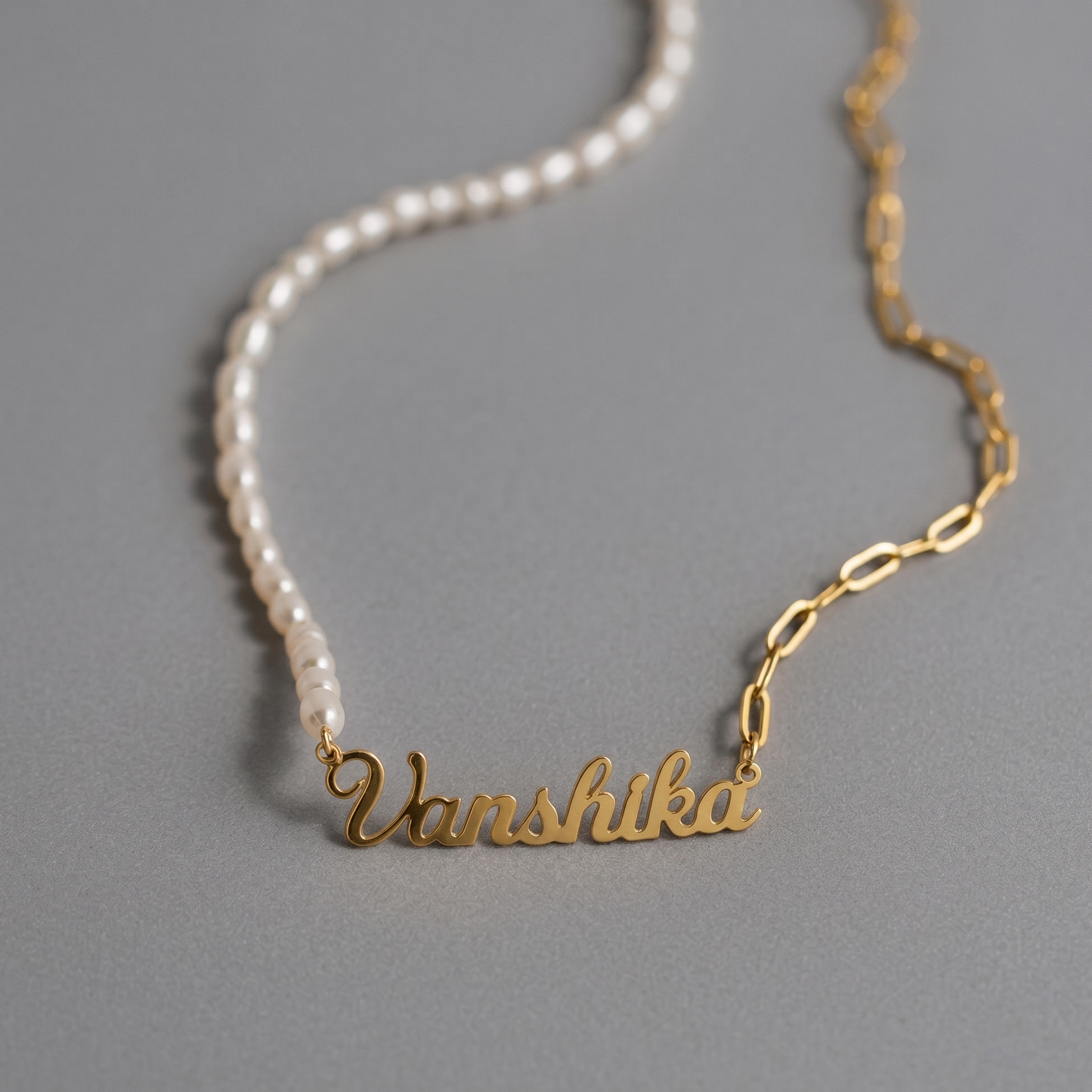 Freshwater Pearl Chain Name Necklace