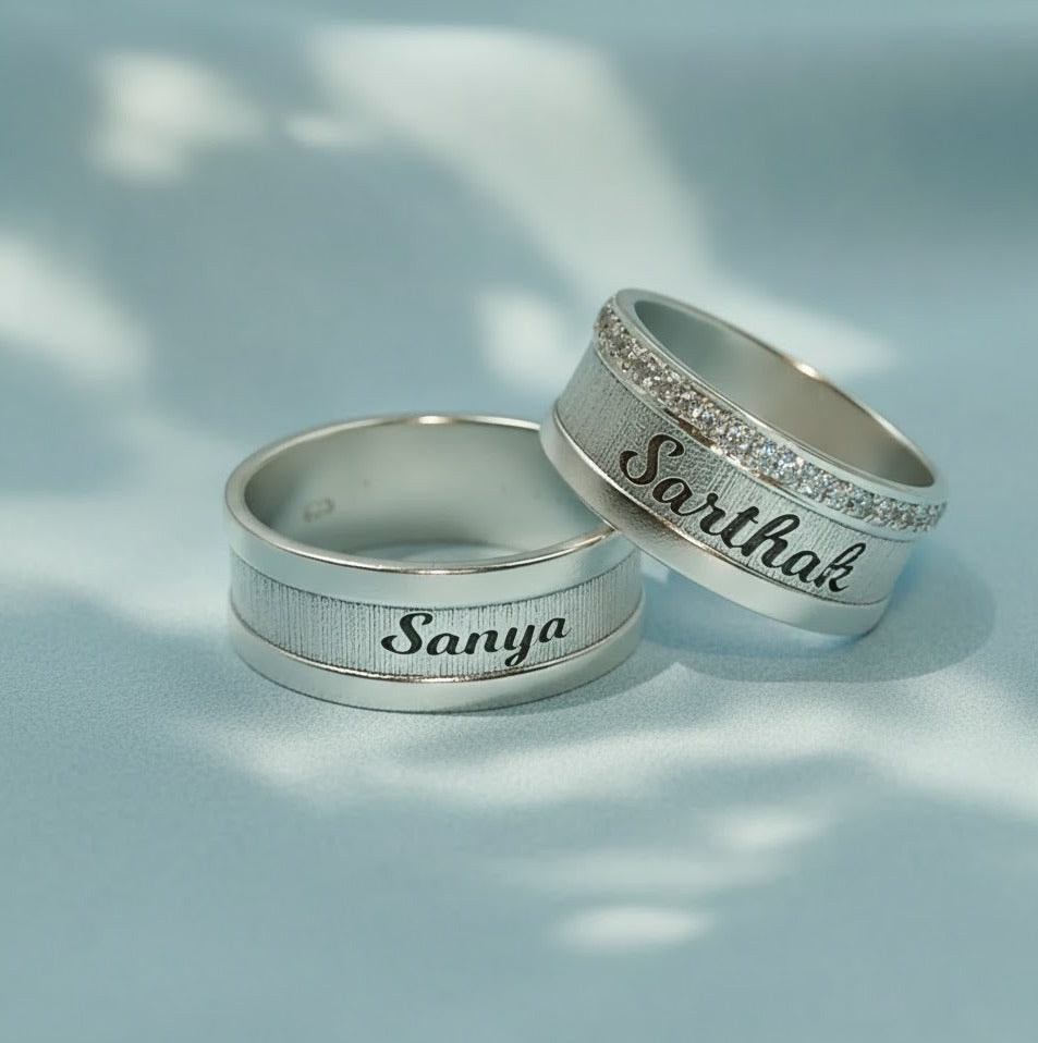 Couple Name Personalised Rings