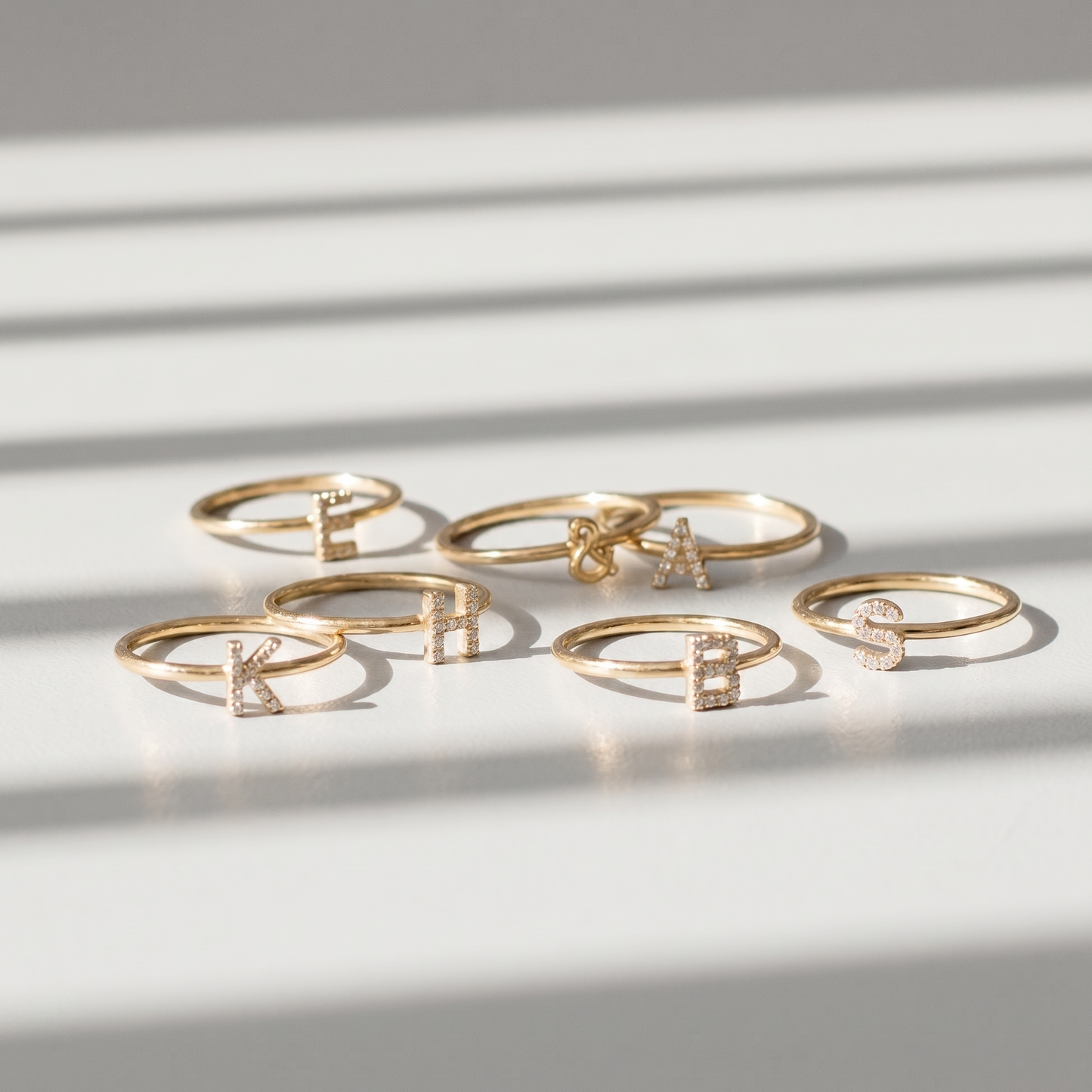 Diamond Like Initial Alphabet Ring