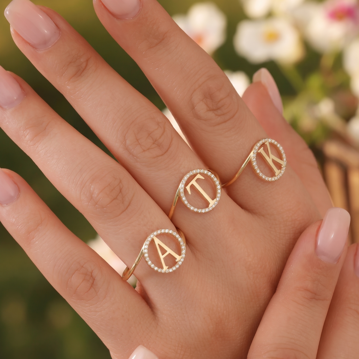 Personalised Initial Diamond Like Ring