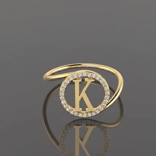 Personalised Initial Diamond Like Ring