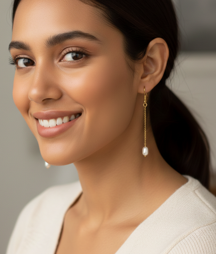 Fresh Water Single Pearl Earrings