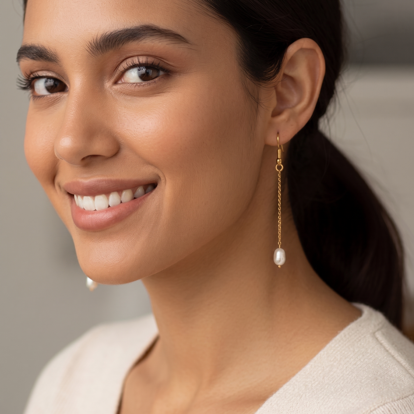 Fresh Water Single Pearl Earrings