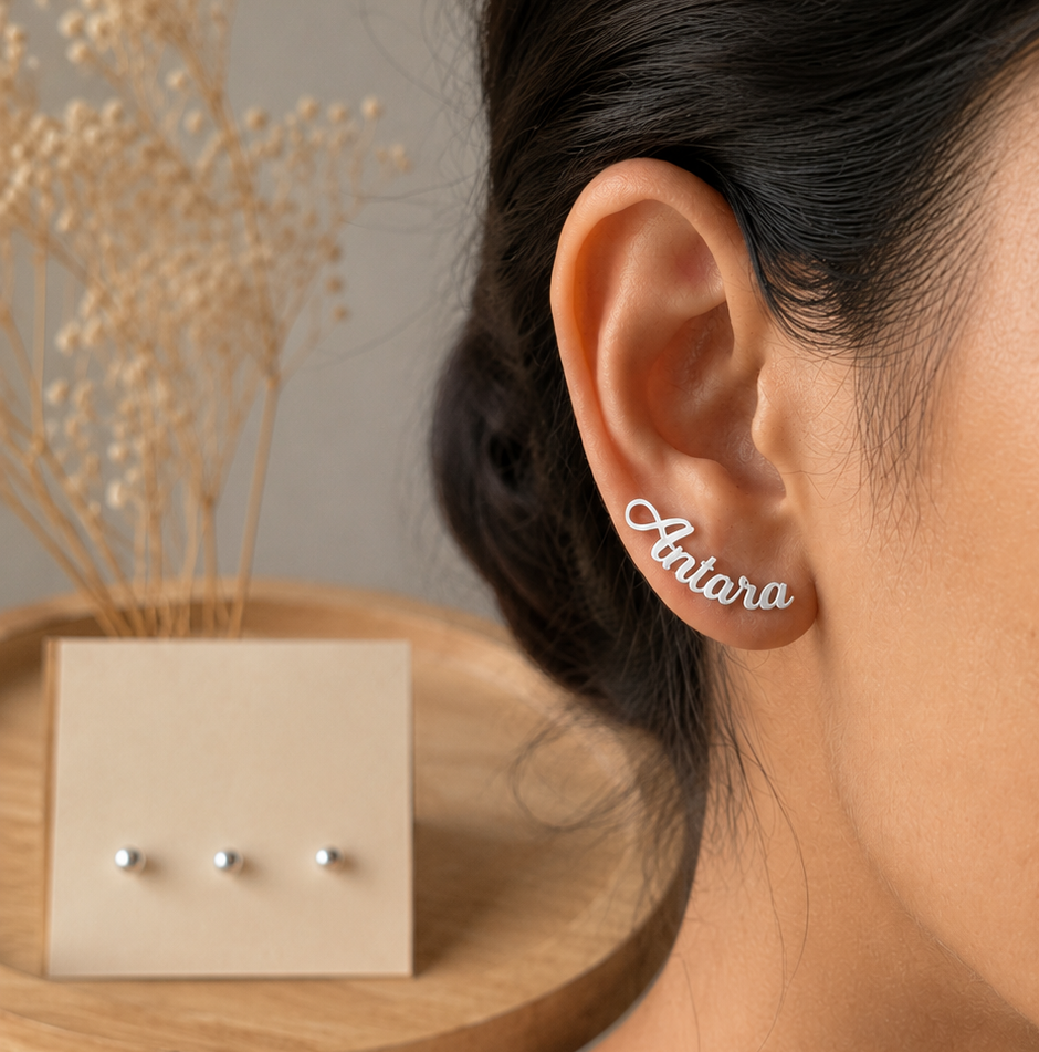 Personalised Name Studs for Everyday Wear