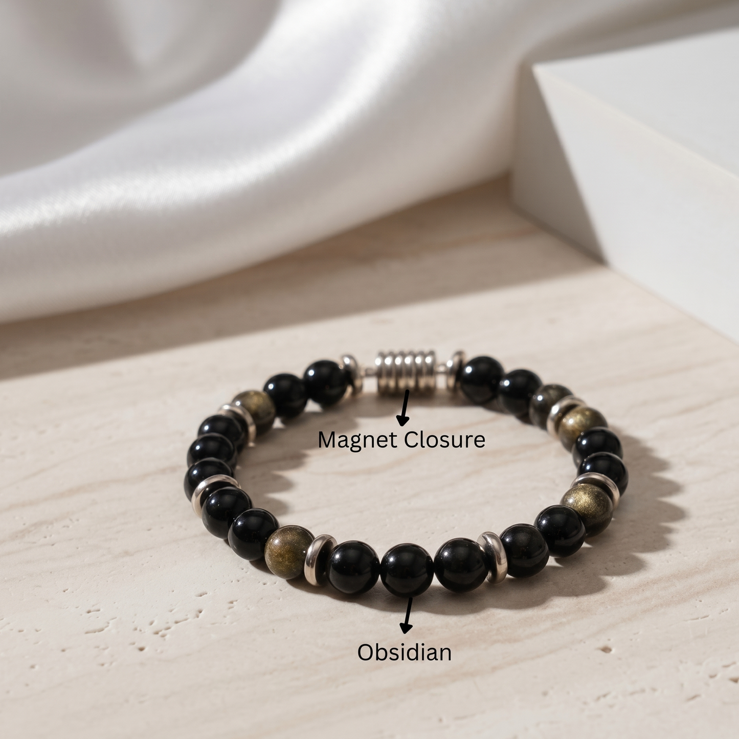 Black Obsidian Natural Stone Bracelet