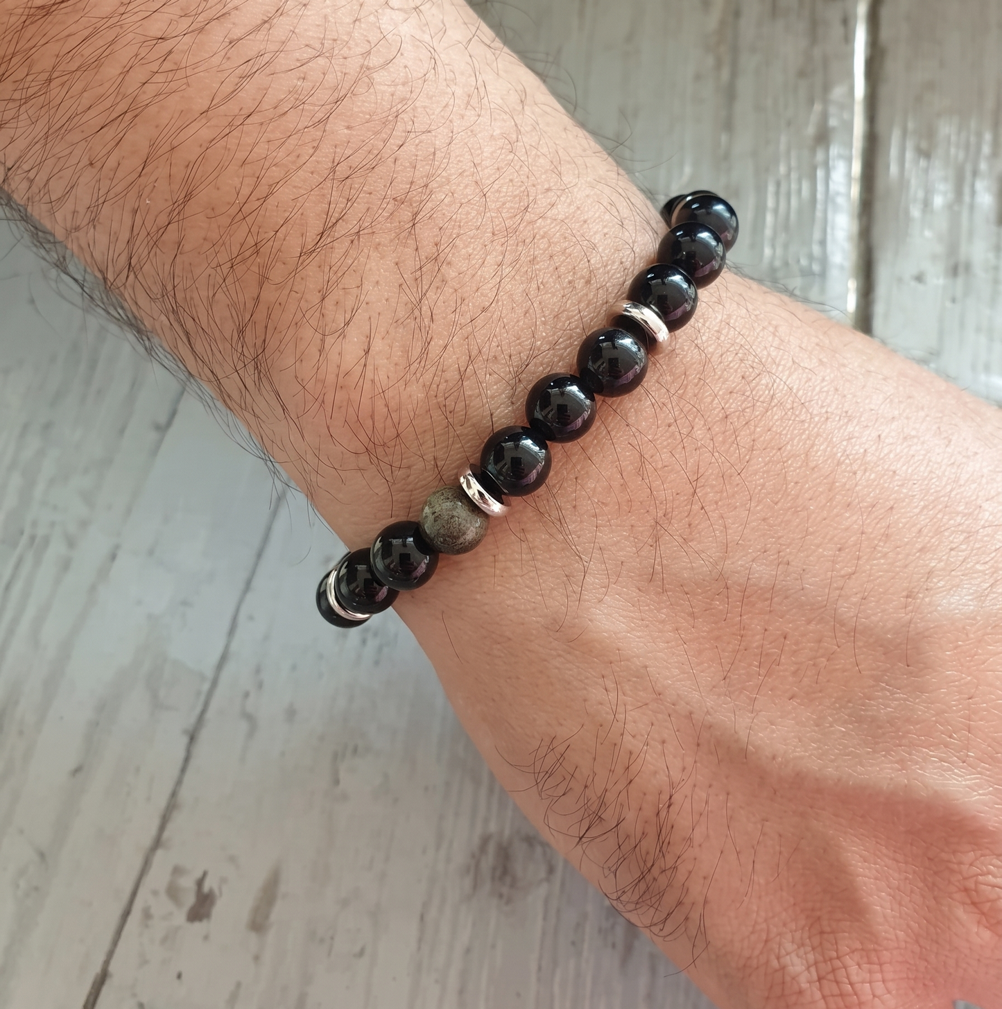 Black Obsidian Natural Stone Bracelet