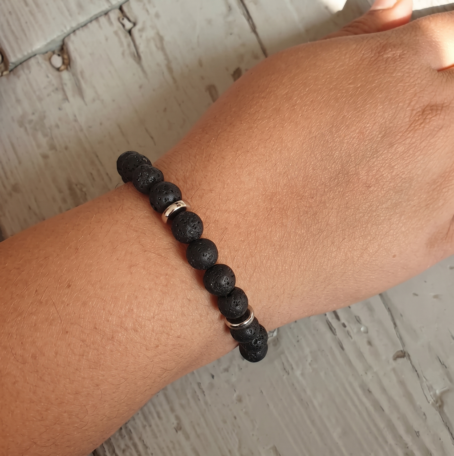 Lava Stone Bracelet with Magnetic Clasp - Unisex