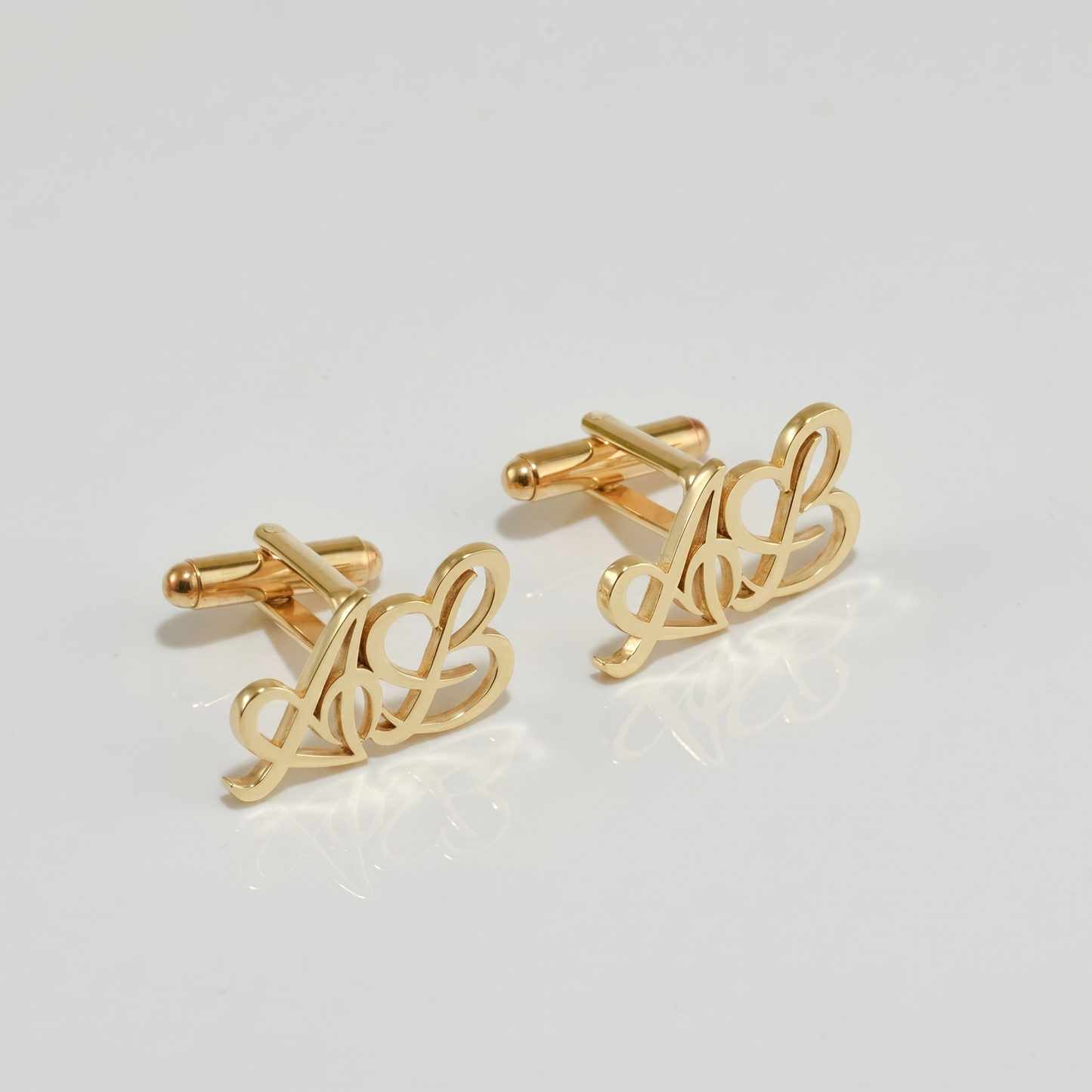 Custom Heart Initial Cufflinks