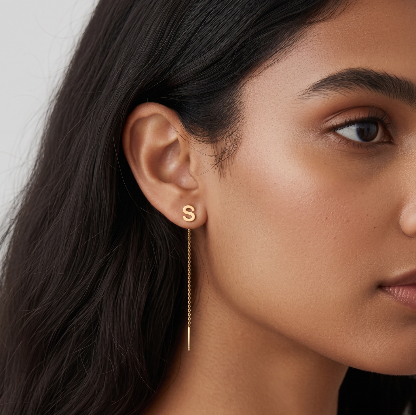 Custom Initial Letter Threader Earrings