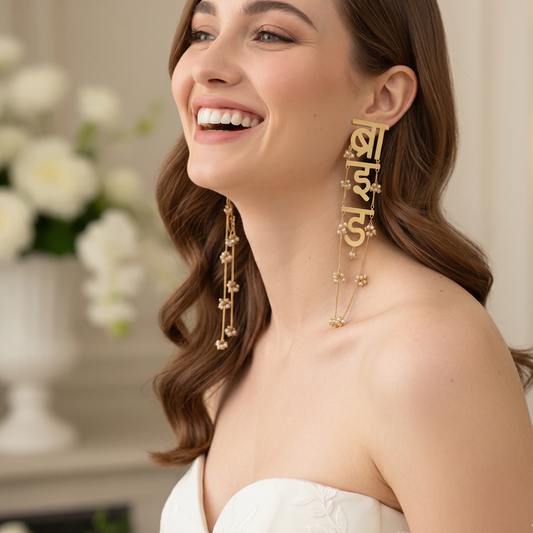 Personalised Bridal Long Earrings