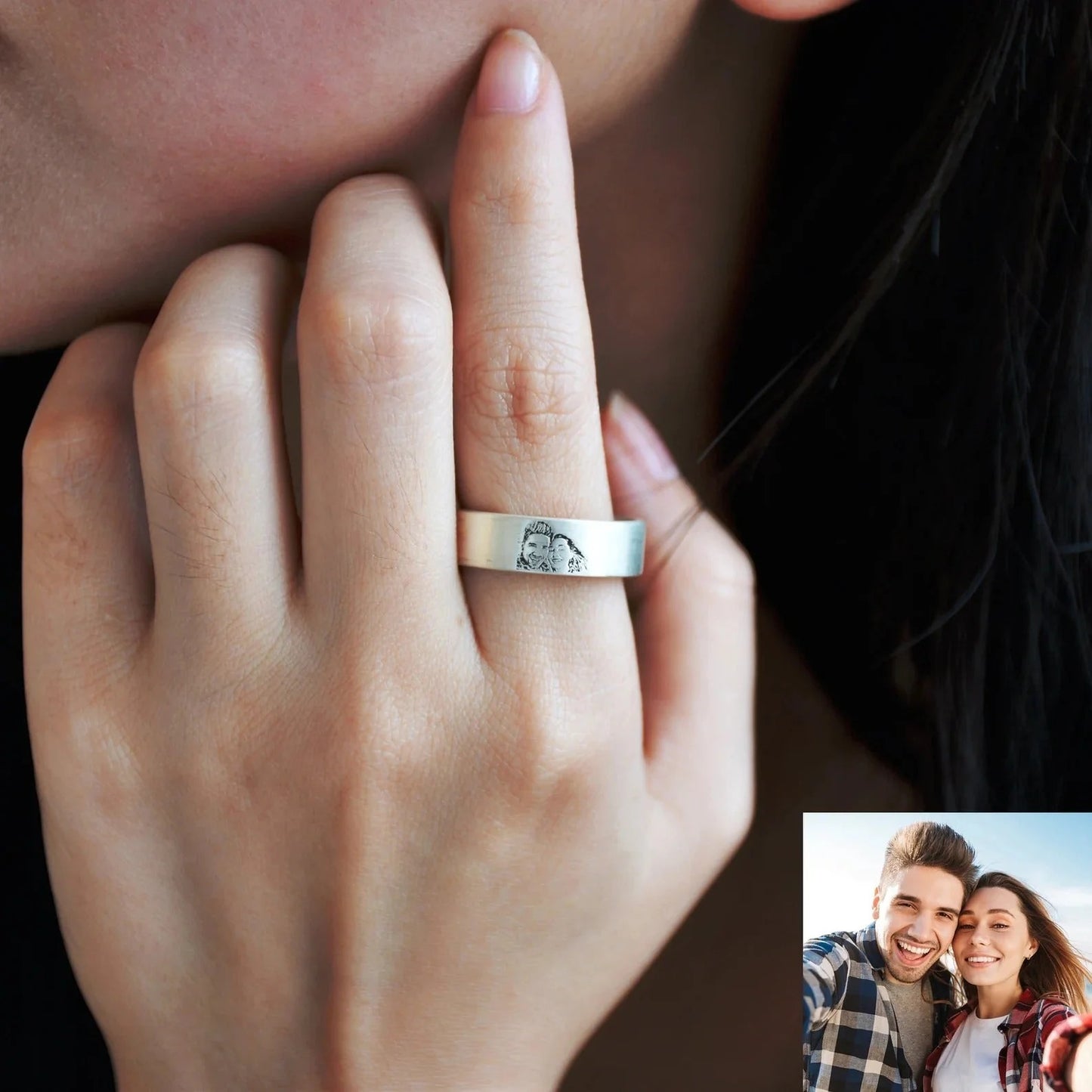Engraved Image and Hidden Message Ring