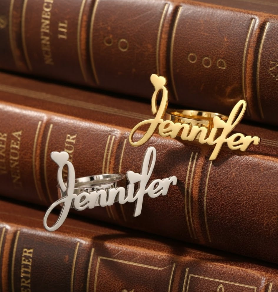 Name Heart Personalised Ring