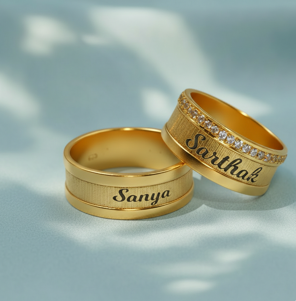 Couple Name Personalised Rings