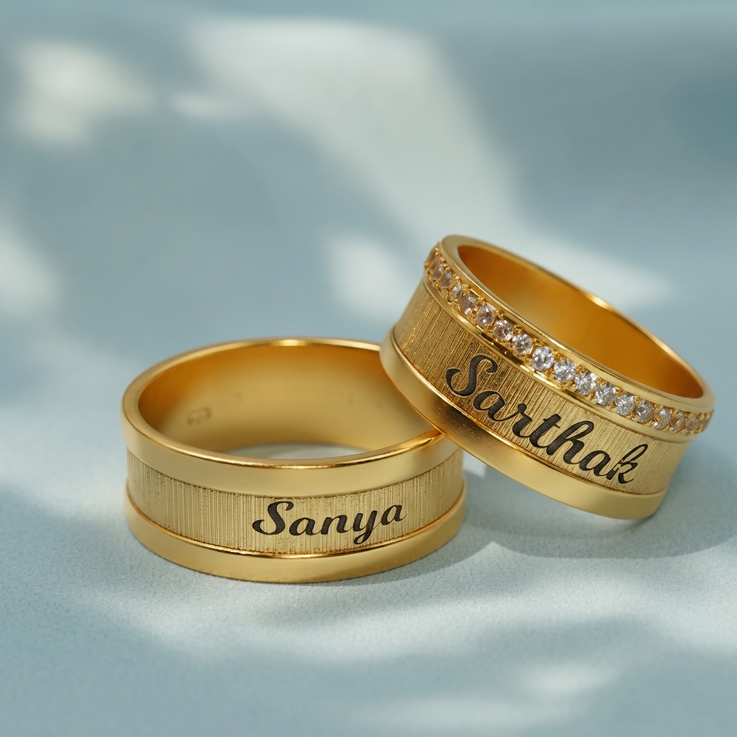 Couple Name Personalised Rings