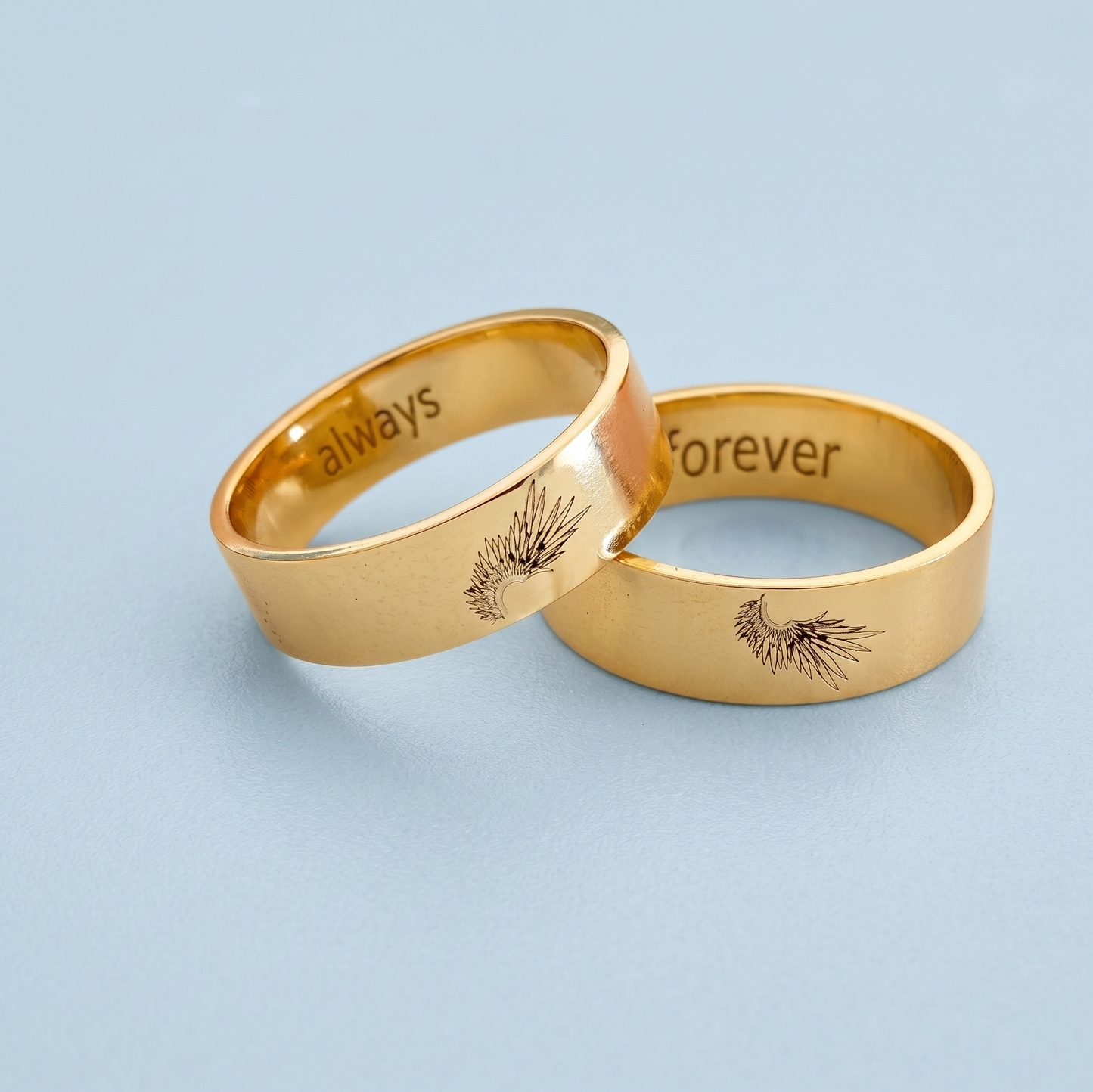 Guardian Angle Wings Couple Rings