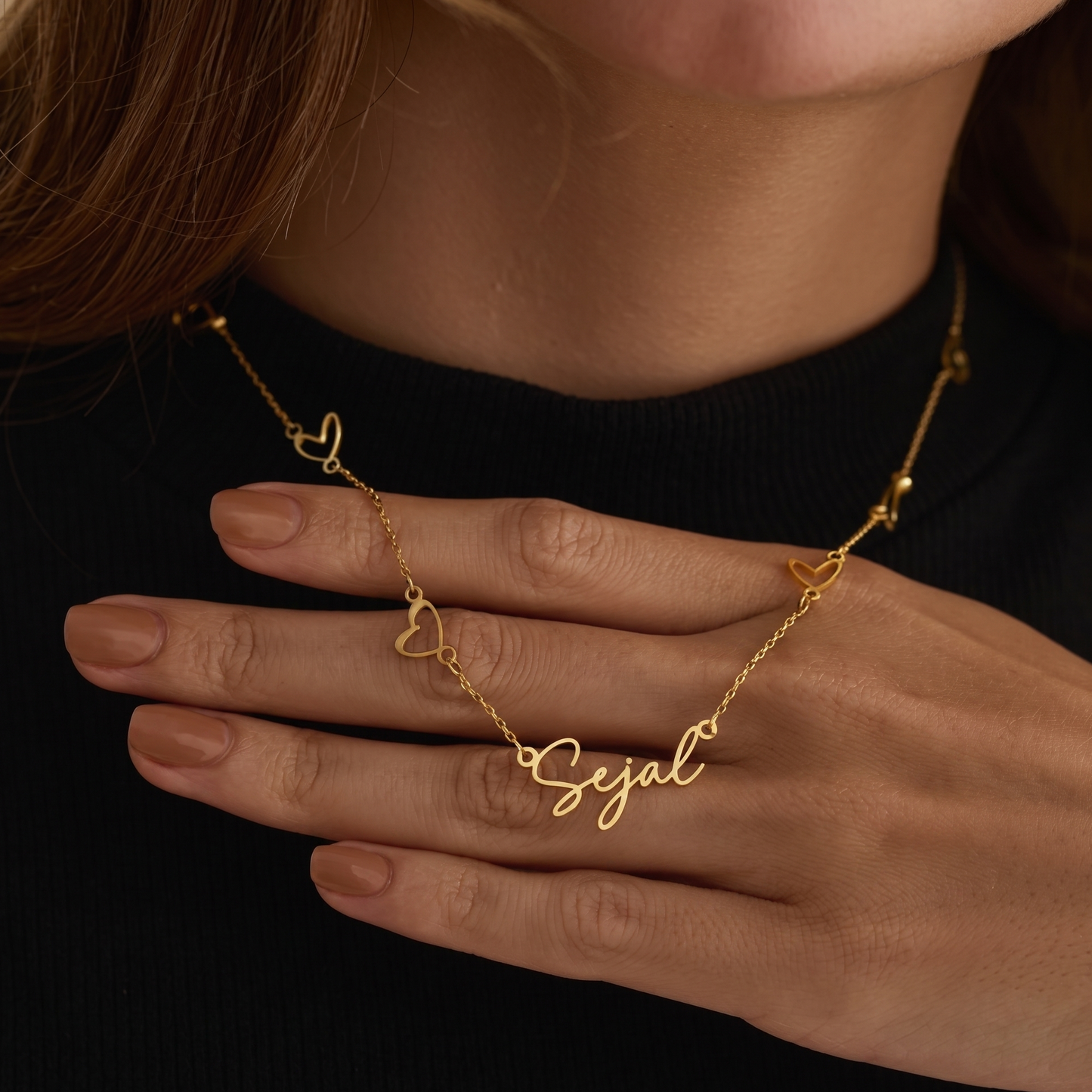 Heart Chain Custom Name Necklace