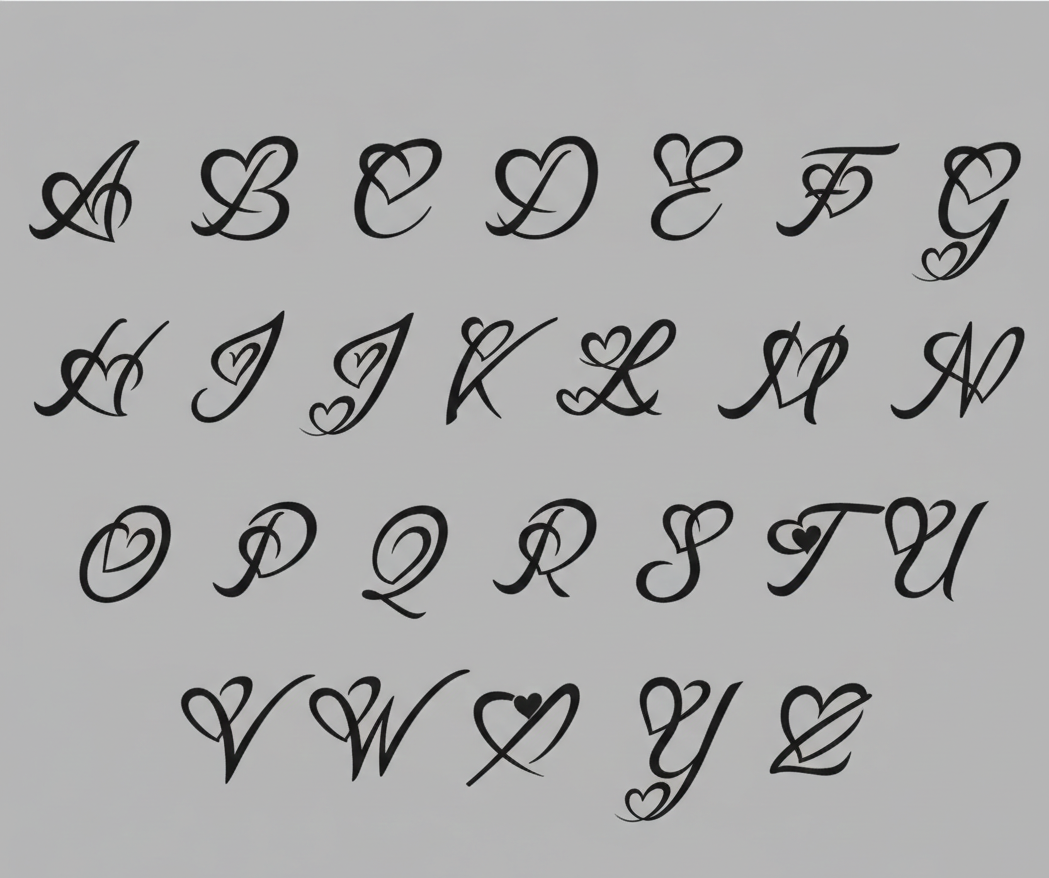 Custom Heart Initial Cufflinks