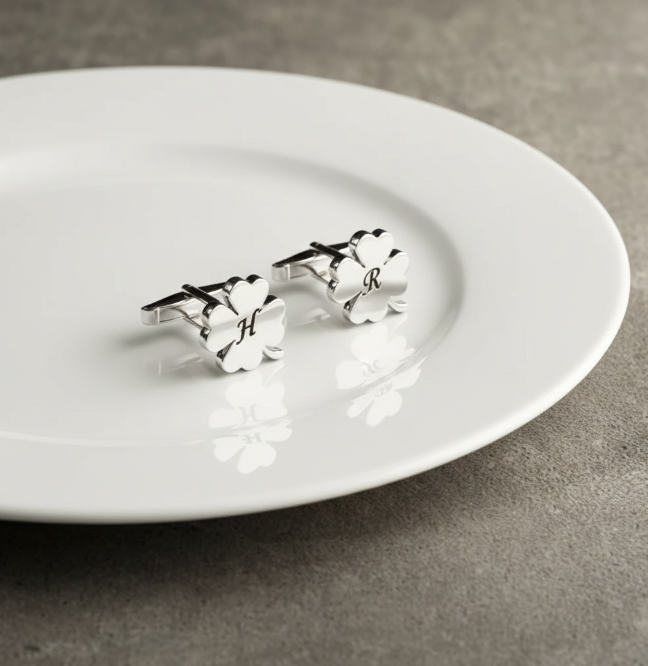 Custom Name or Initial Floral Cufflinks