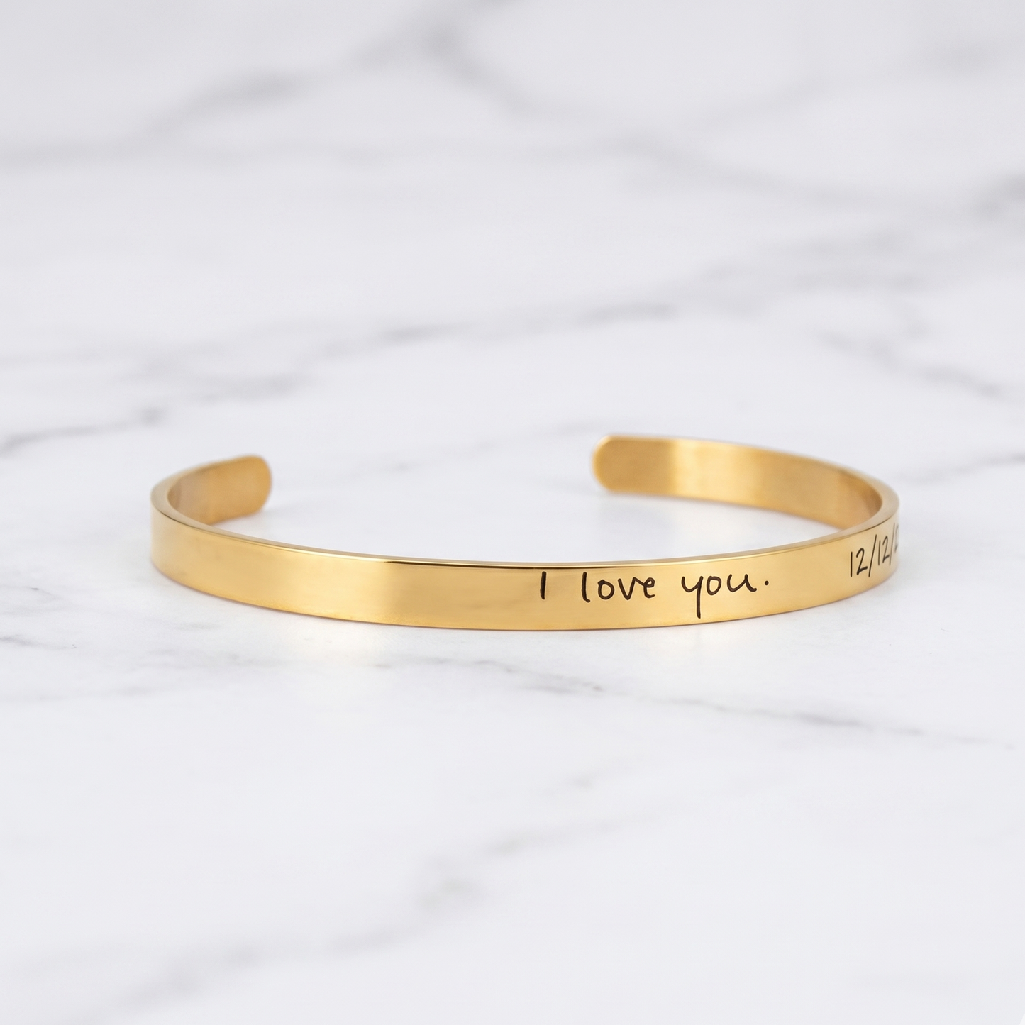 Custom Handwriting Signature Cuff Bracelet