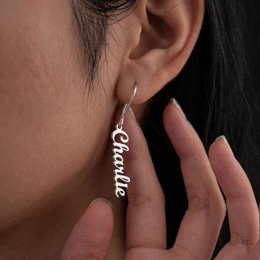 Personalised Name Long Style Earrings