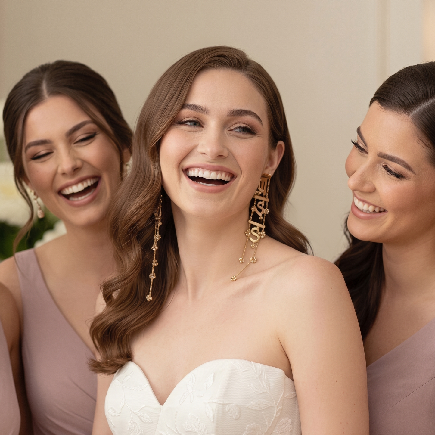 Personalised Bridal Long Earrings