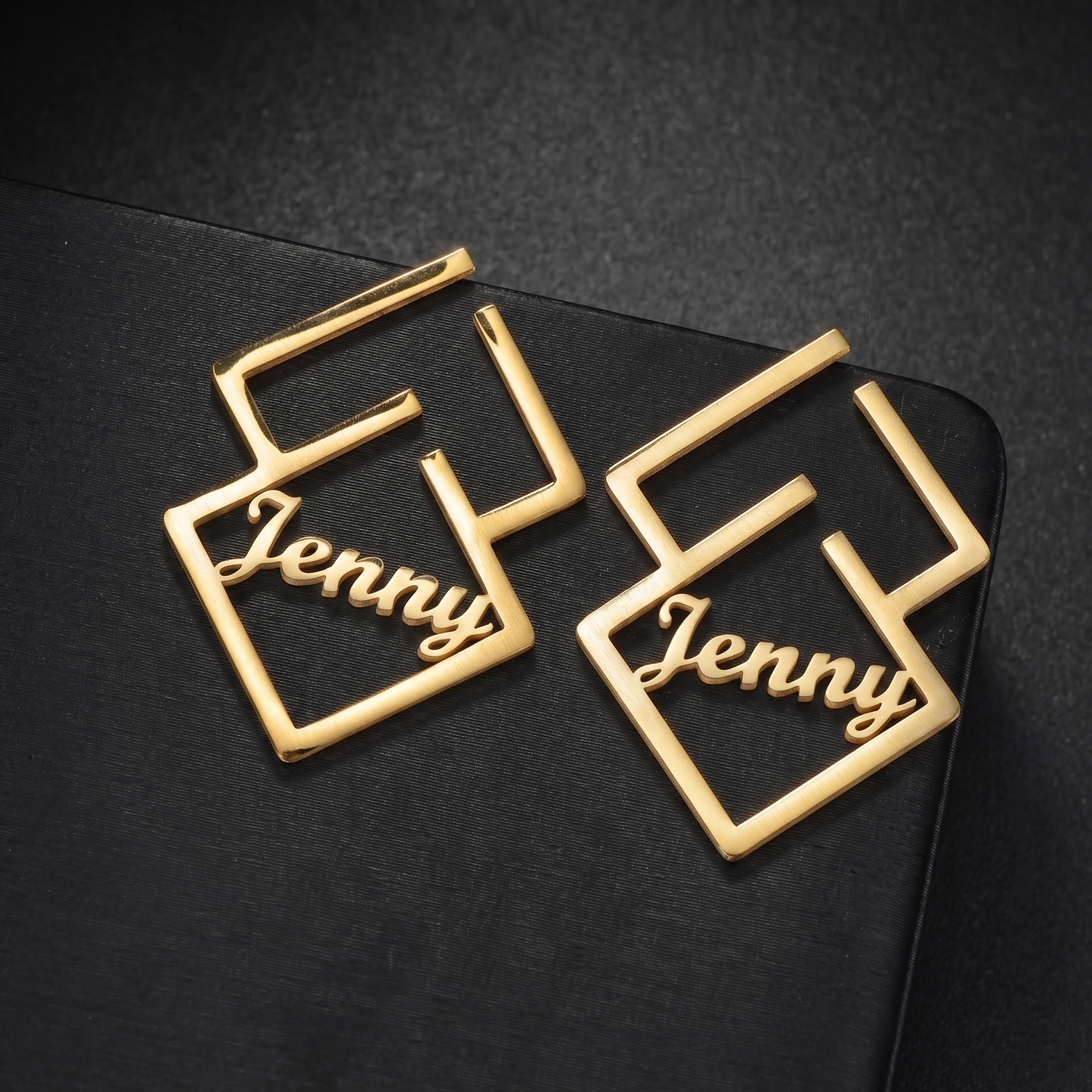 Custom Geometric Name Earrings