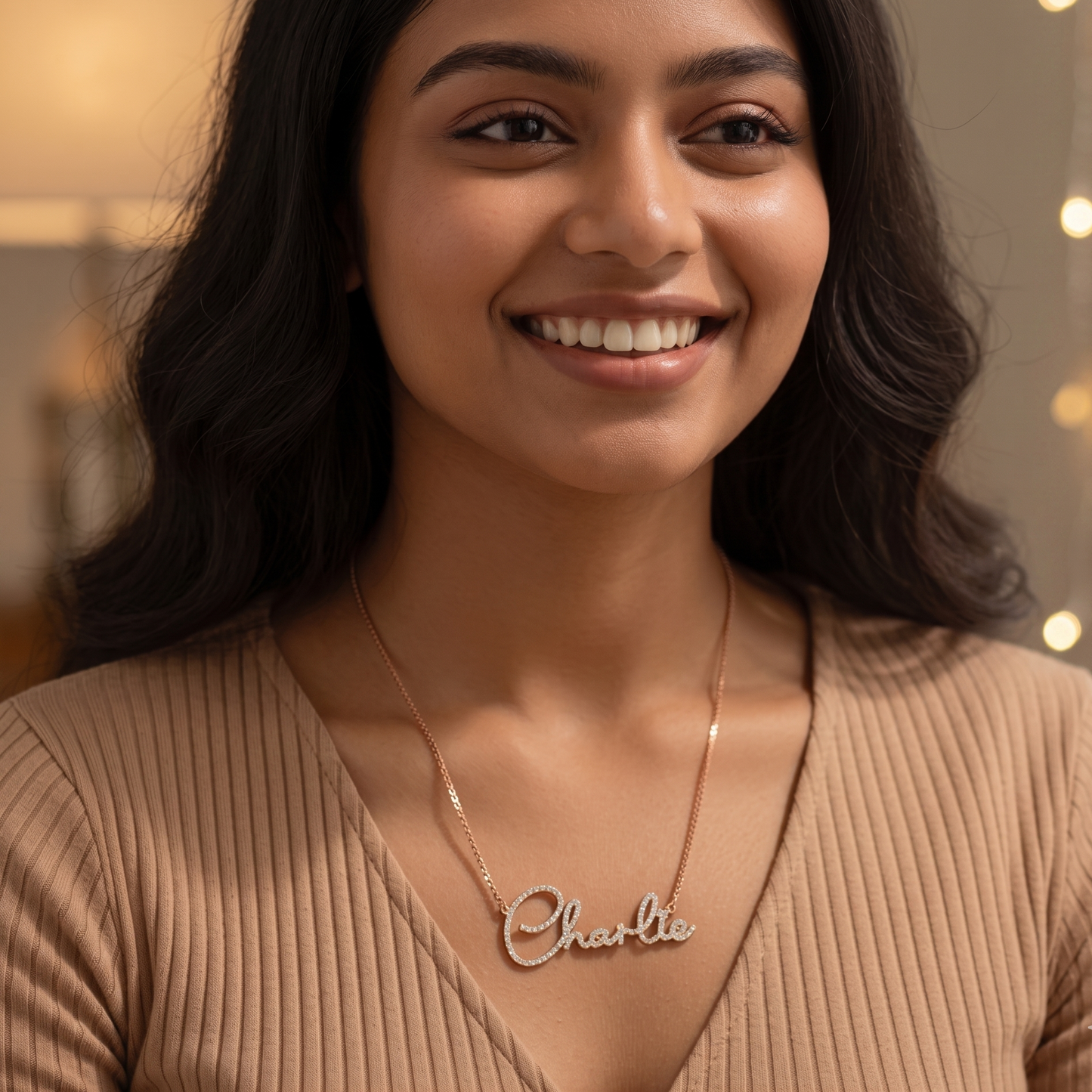 Diamond Like Name Necklace