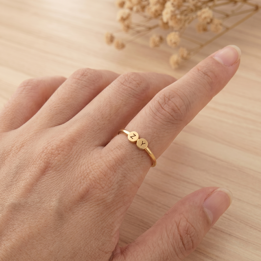 Eterna Personalised Duo Letter Ring