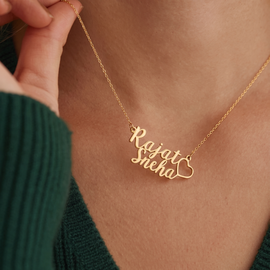 Couple Name Heart Necklace