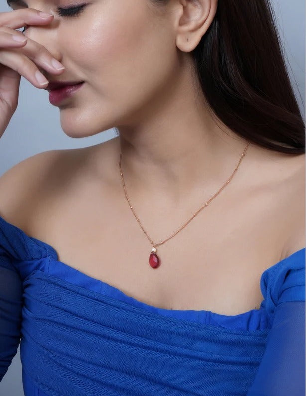 Teardrop Gemstone Pendant Necklace