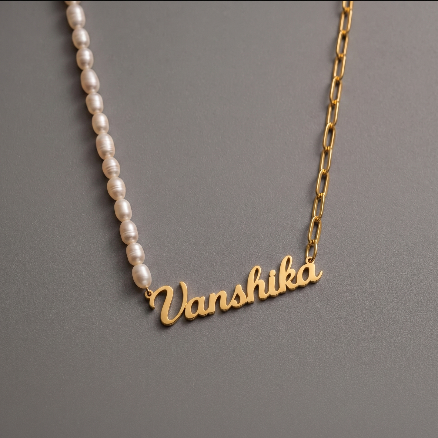 Freshwater Pearl Chain Name Necklace