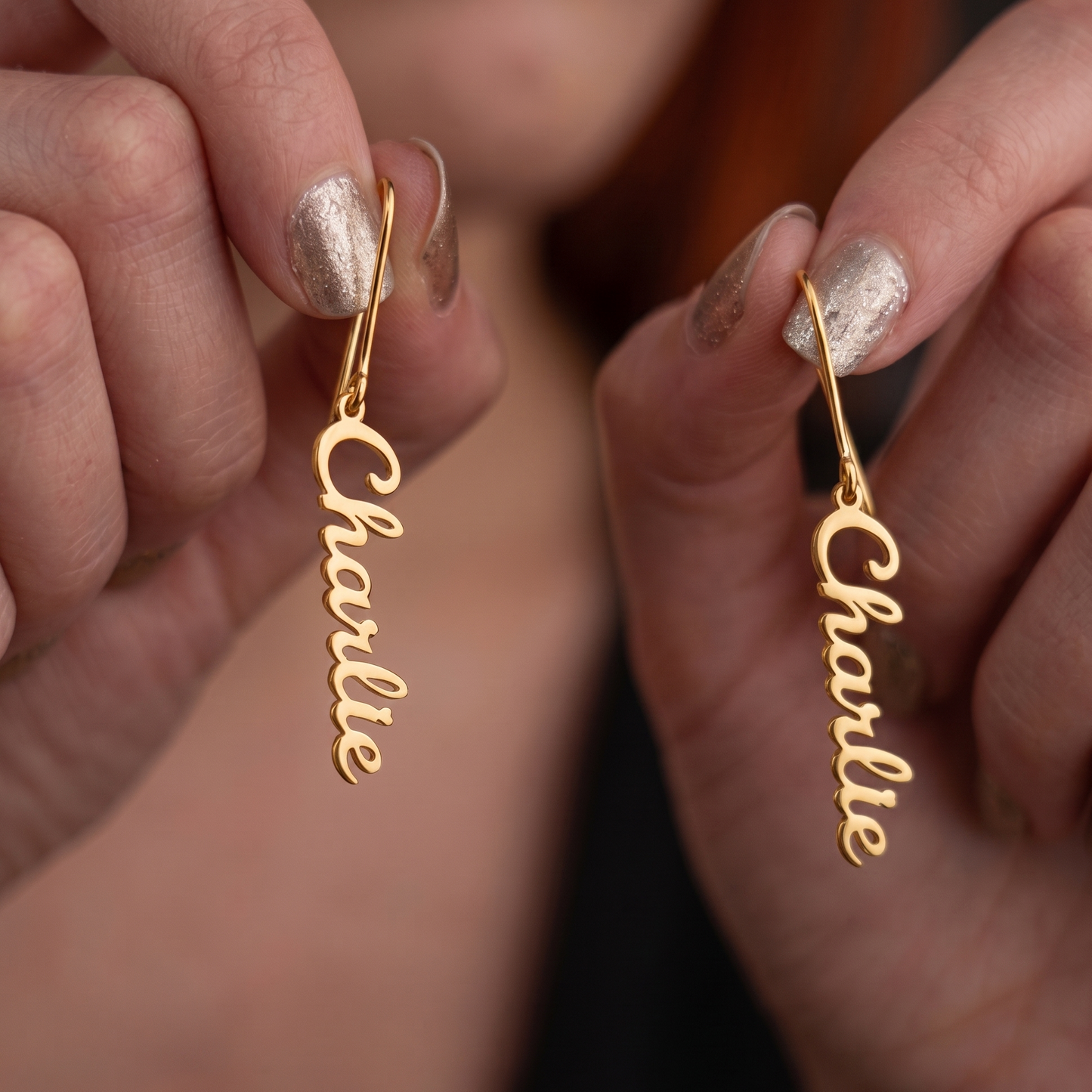 Personalised Name Long Style Earrings