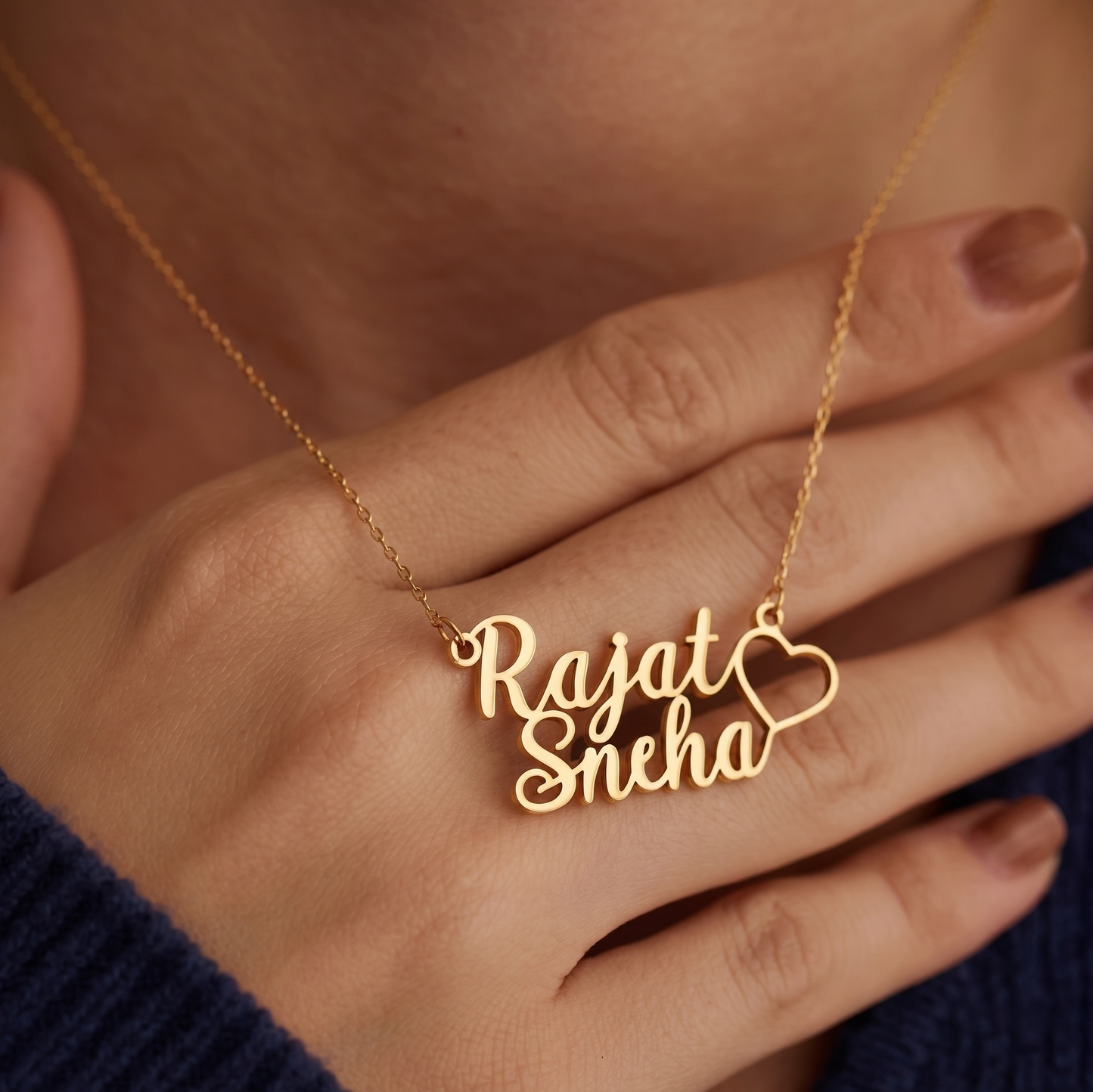 Couple Name Heart Necklace