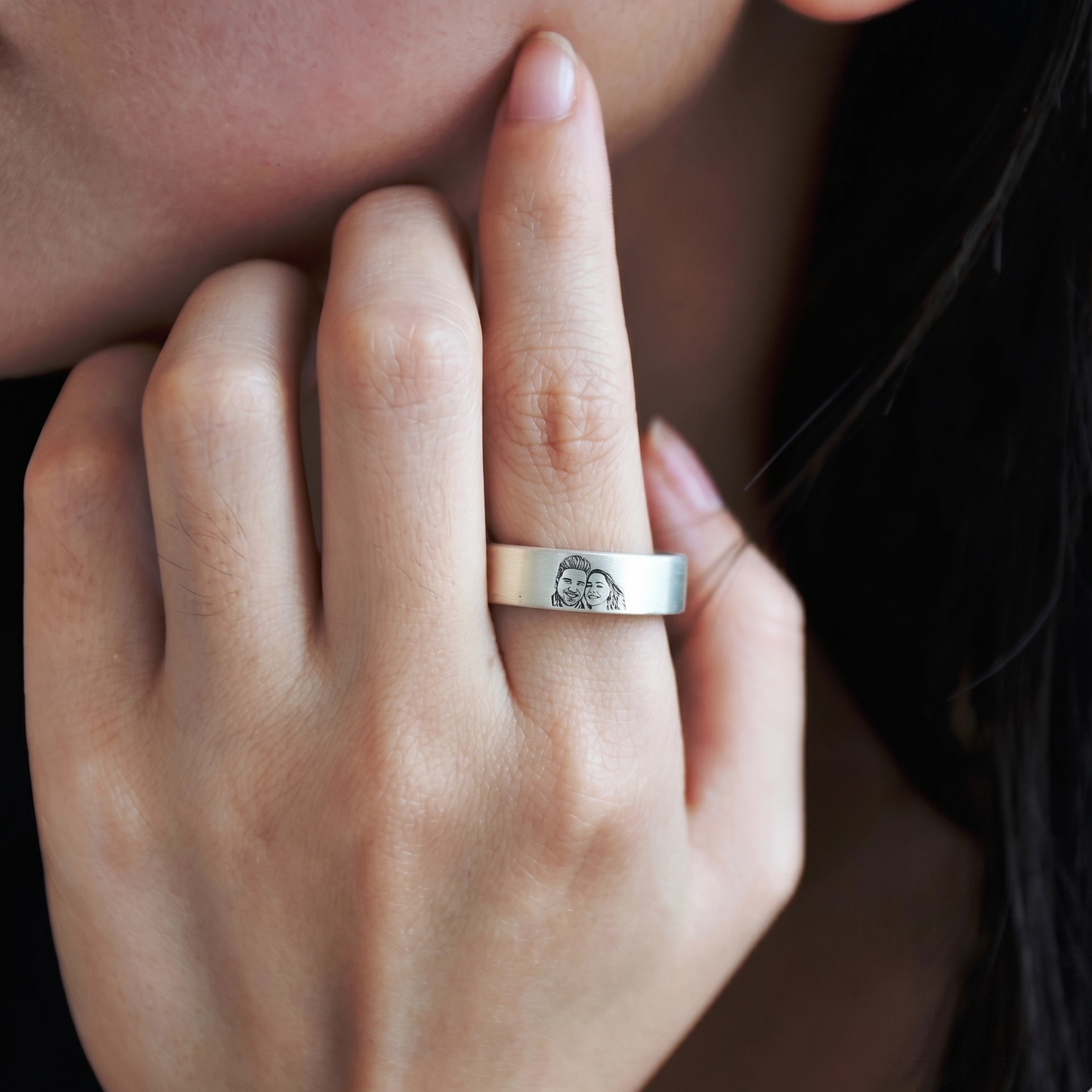 Engraved Image and Hidden Message Ring