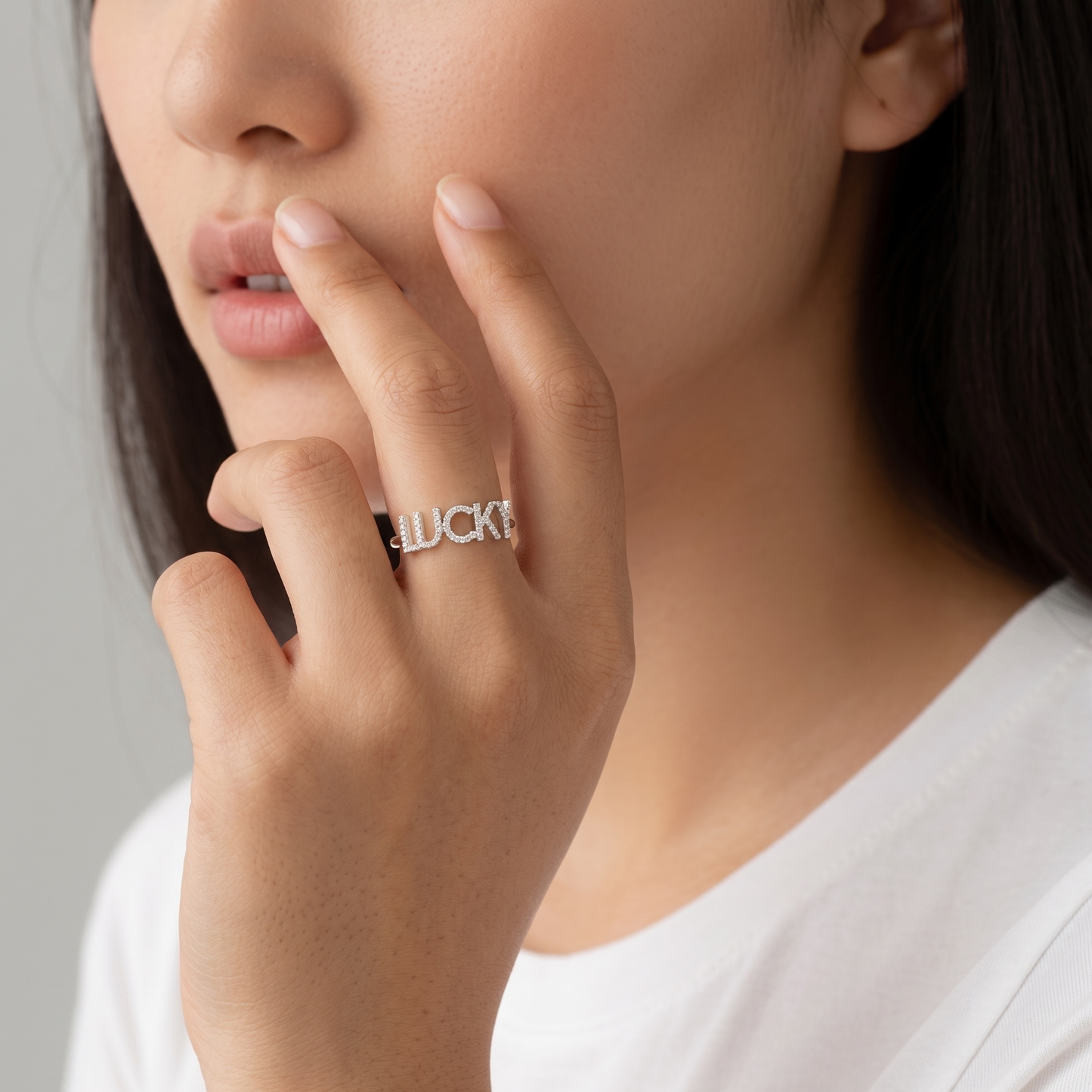 Diamond Like Custom Name Ring