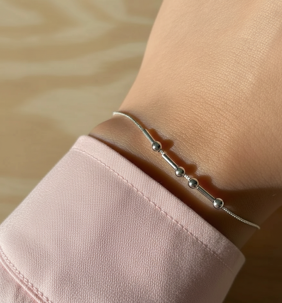 Custom Morse Code Hidden Name Bracelet