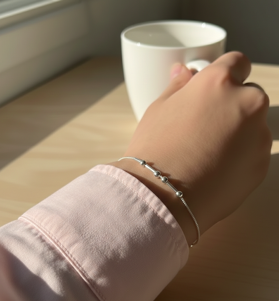 Custom Morse Code Hidden Name Bracelet