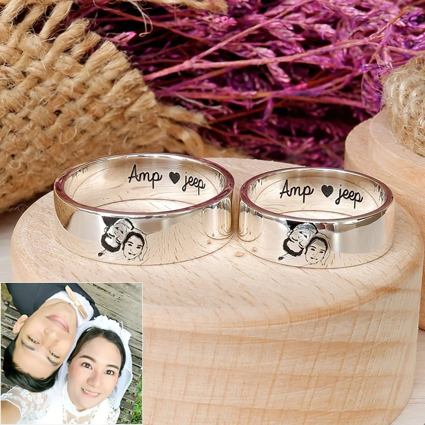Engraved Image and Hidden Message Ring
