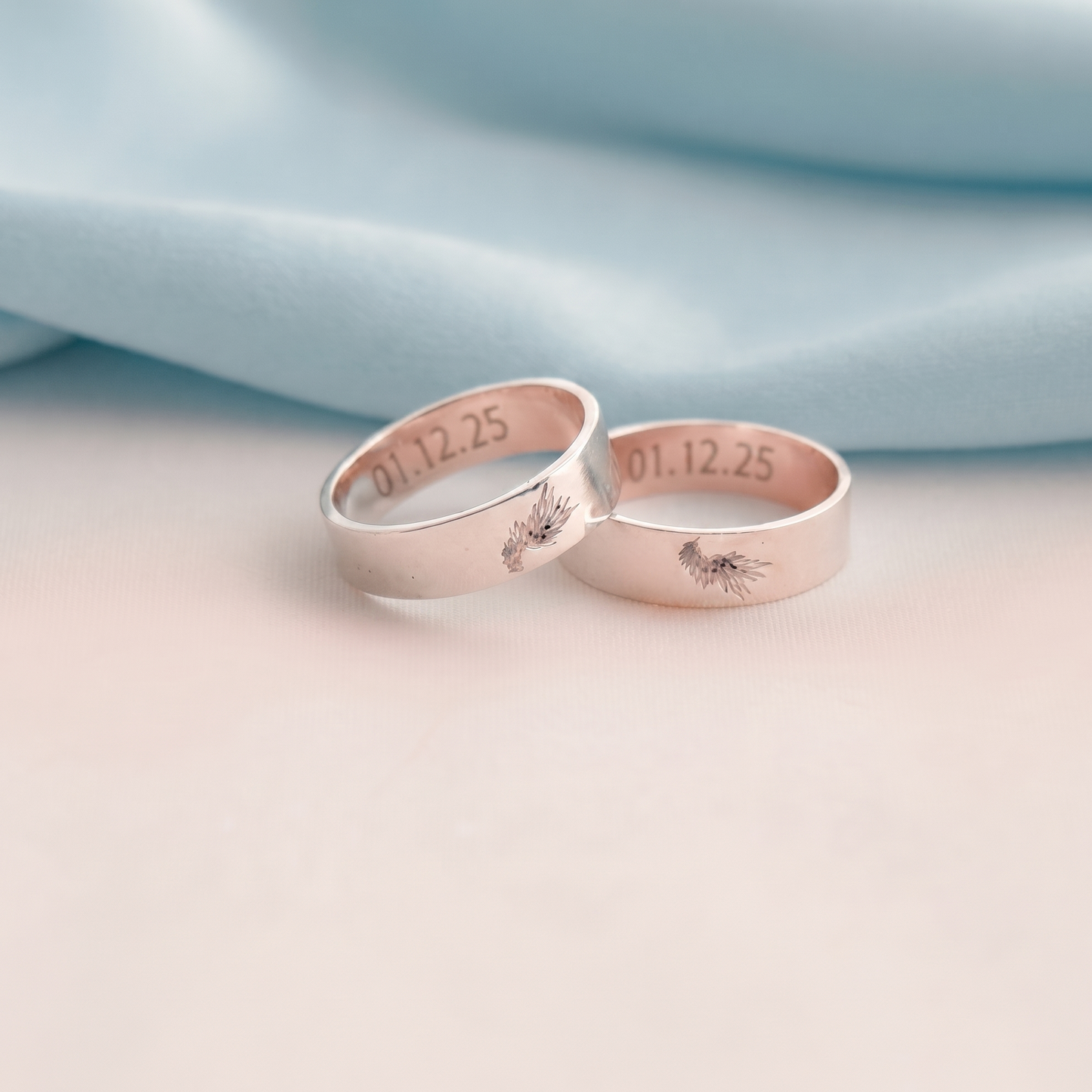 Guardian Angle Wings Couple Rings
