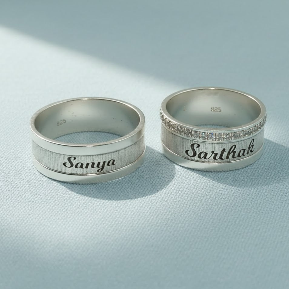 Couple Name Personalised Rings